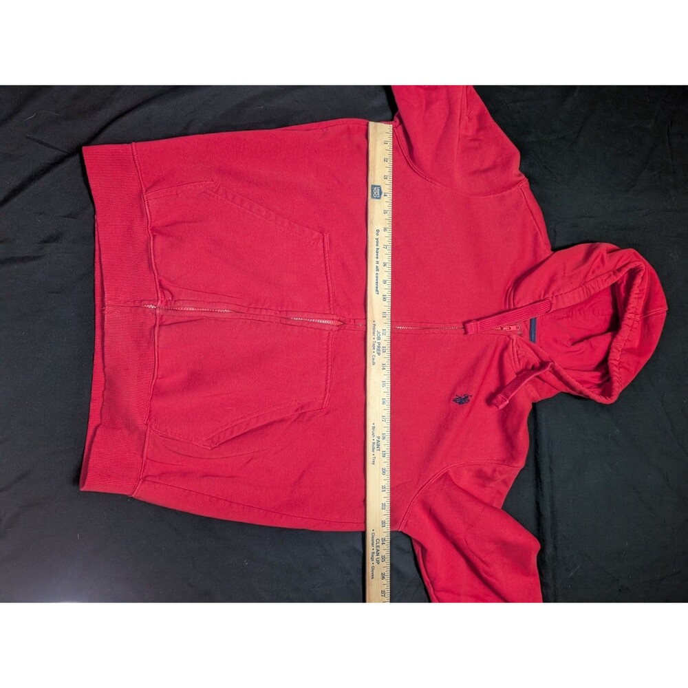 U.s. Polo Assn.  Hoodie Red Large Size Men’s Red Labeled Hooded Zip Jacket - Picture 7 of 10